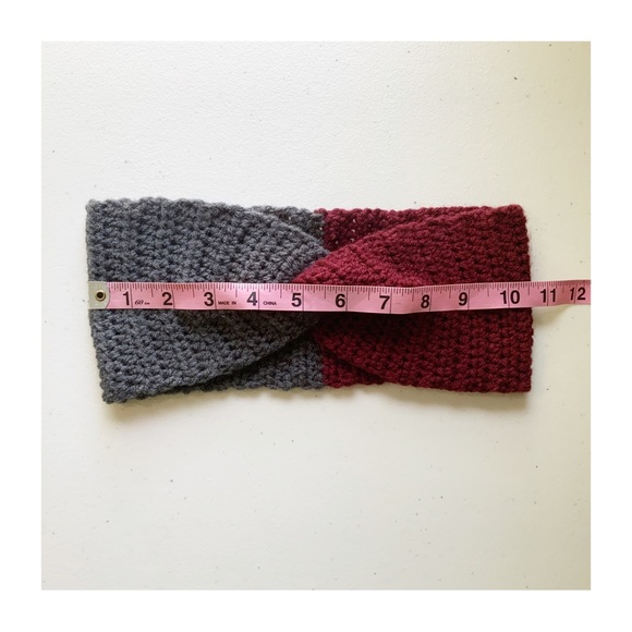 Crochet Color Block Twisted Ear Warmer Headband Homemade - Picture 5 of 6